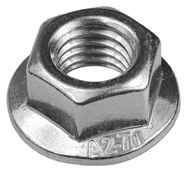 Flanšinė veržlė su rantais M8 (K-21 M8) – 10 vnt. pakuotė